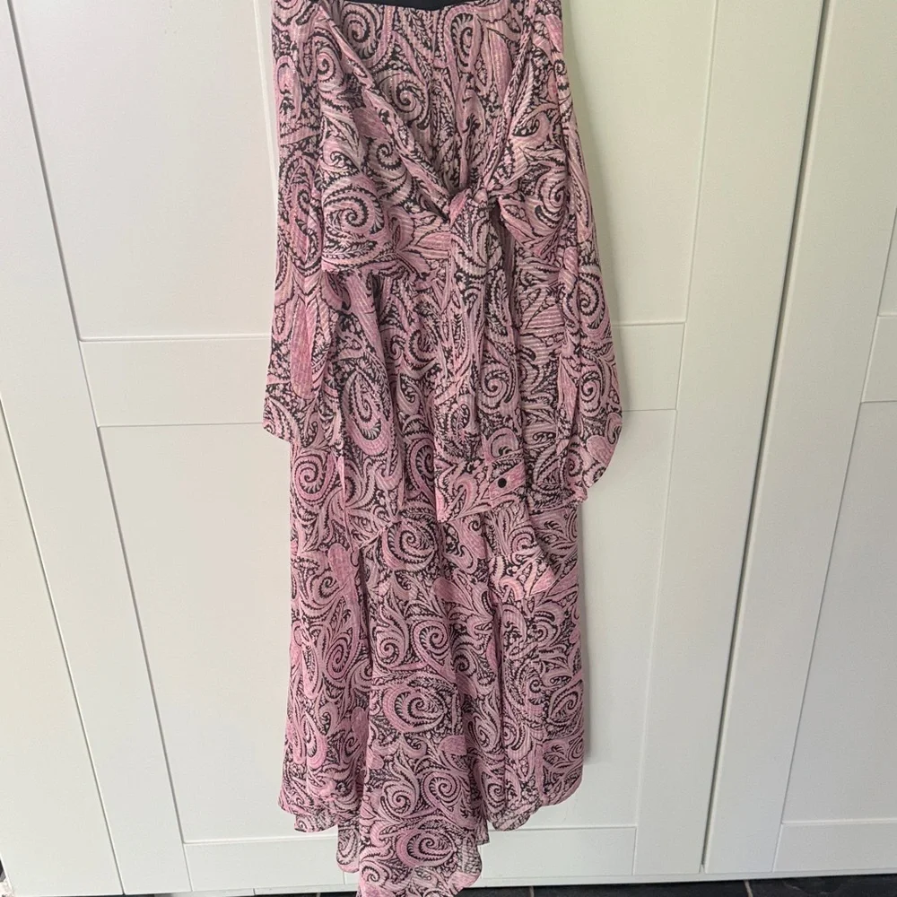 Maje Black & Pink Paisley Sleeveless Dress - Picture 3 of 8
